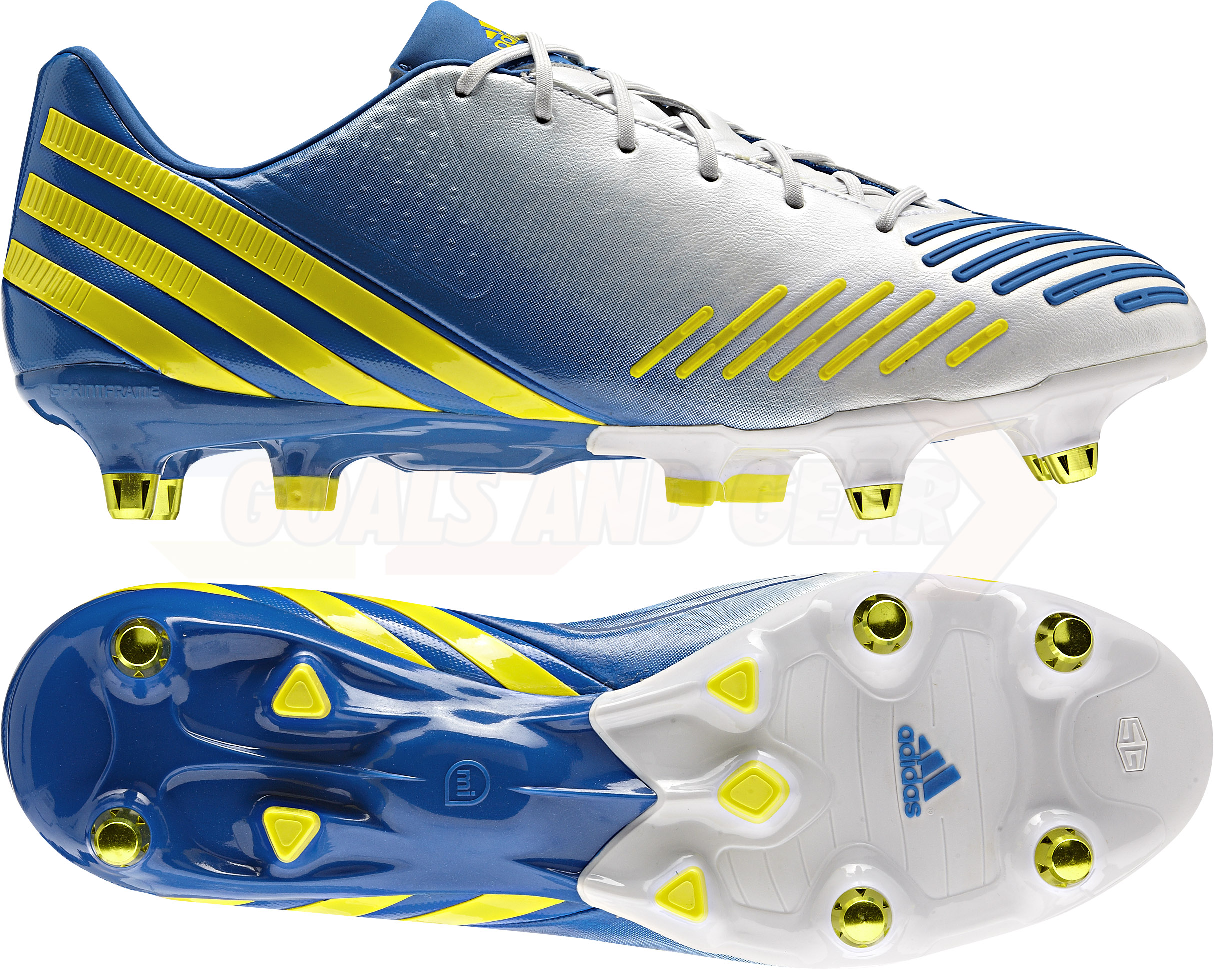 adidas blue and yellow boots